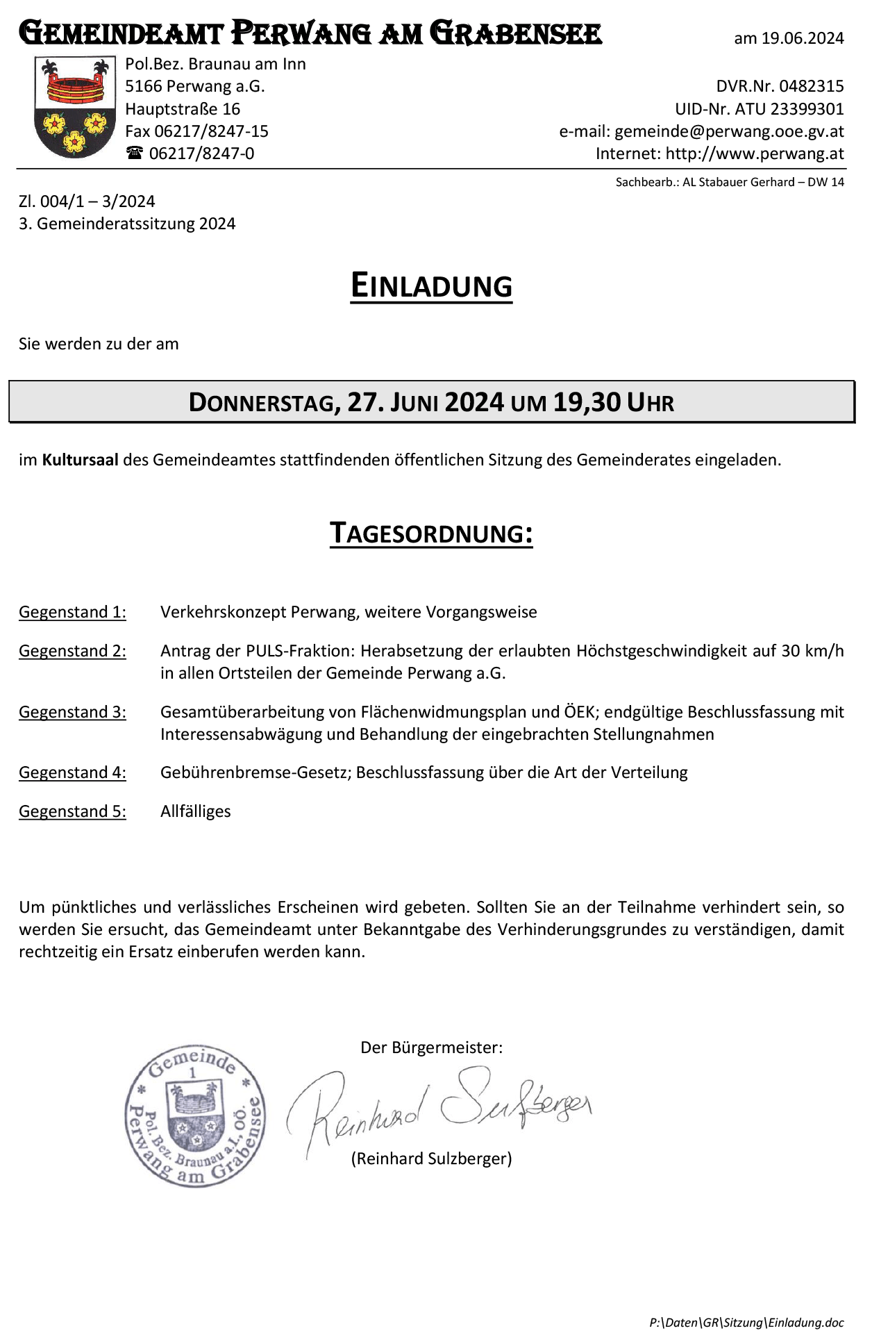 Mehr über den Artikel erfahren Heute spannende Gemeinderatssitzung (ergänzt 28.06.24)